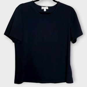 ST. JOHN SPORT basic black crewneck tee size large t shirt minimalist classic